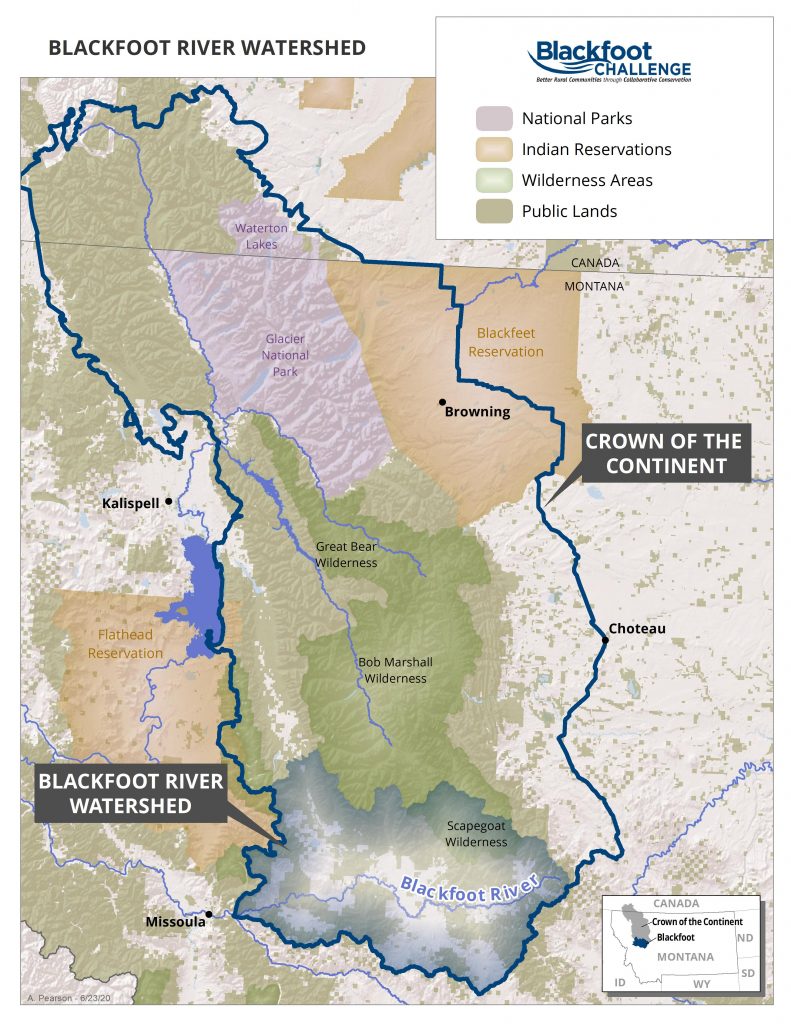 Map of the Blackfoot watershed