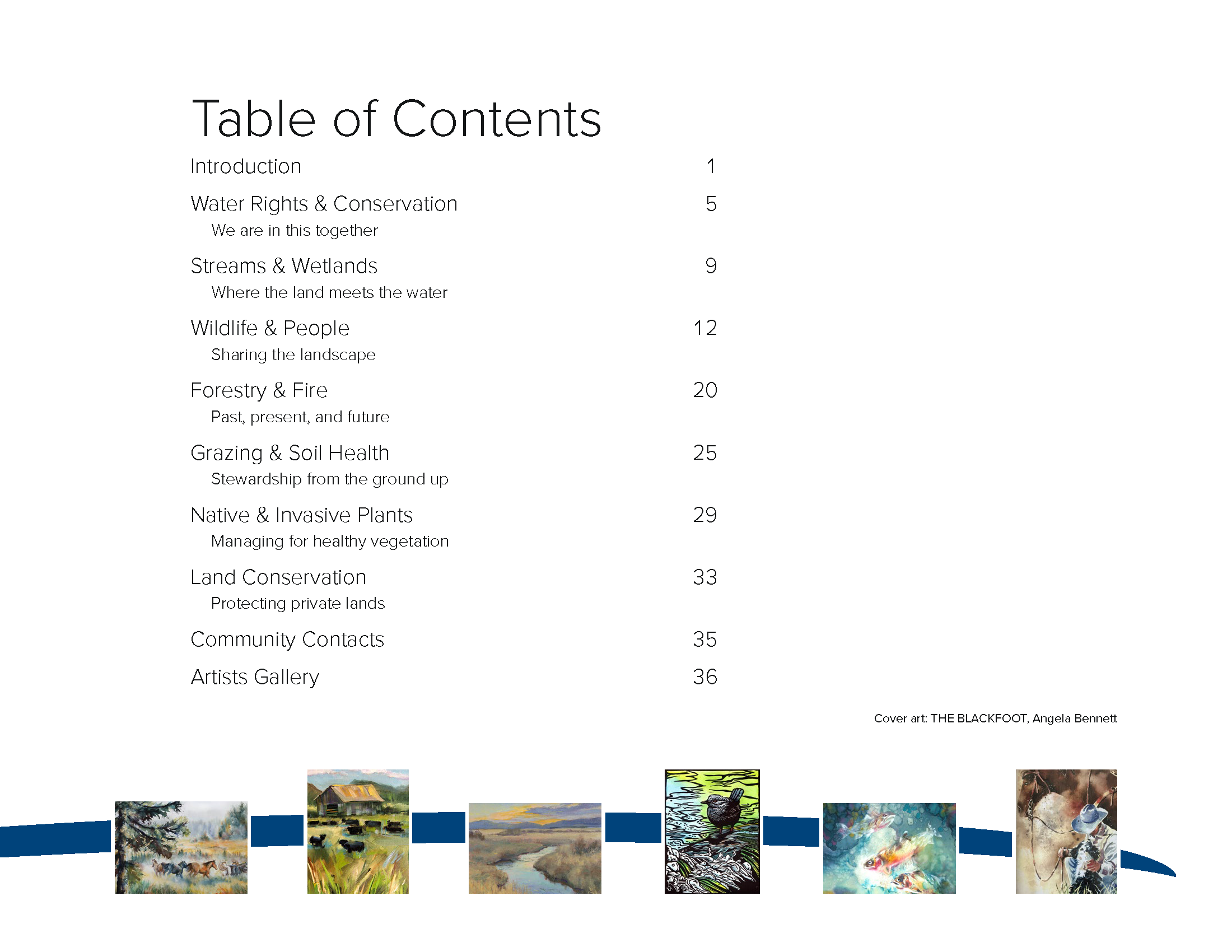 blackfoot watershed stewardship guide table of contents